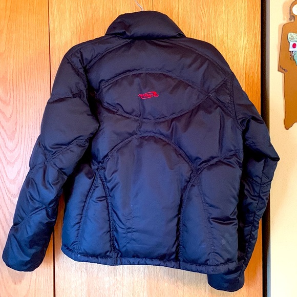 Obermeyer black woven nylon down insulated size 8 ski snowboard coat jacket puff - Picture 2 of 16